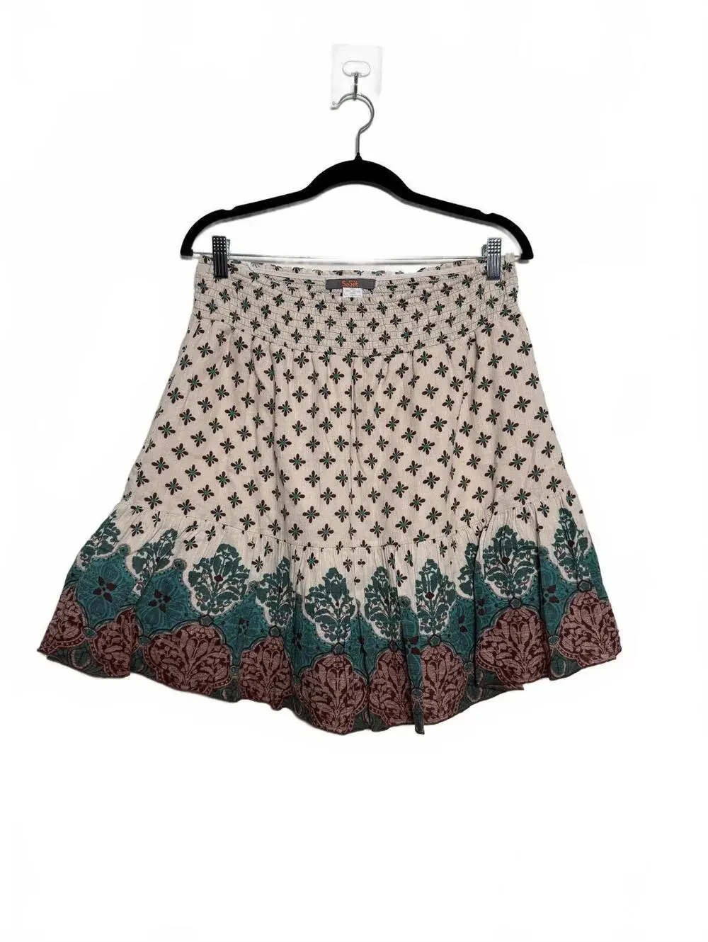 Bohemian Patterned Skirt‎ with Floral Border